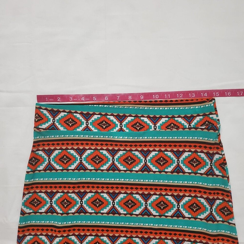 HOT Ginger Women’s Multicolor Geometric Full Length Maxi Skirt Size Medium - Picture 7 of 9
